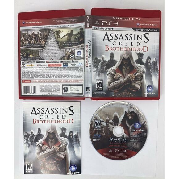 SET LOT Assassins Creed 1 2 3 & Brotherhood PLAYSTATION 3 PS3 COMPLETE - TESTED - Picture 5 of 5